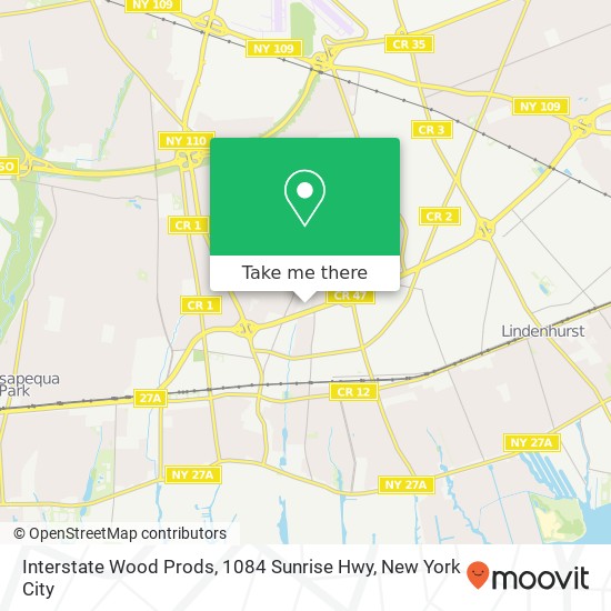 Interstate Wood Prods, 1084 Sunrise Hwy map