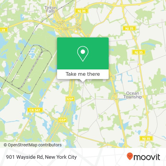 Mapa de 901 Wayside Rd, Tinton Falls, NJ 07712