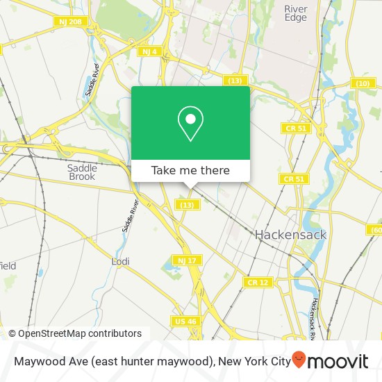 Mapa de Maywood Ave (east hunter maywood), Maywood, NJ 07607