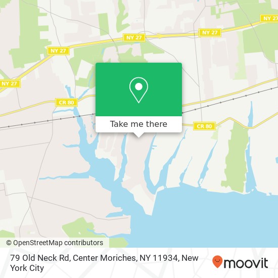 79 Old Neck Rd, Center Moriches, NY 11934 map