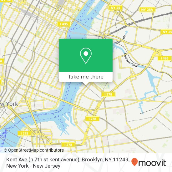 Mapa de Kent Ave (n 7th st kent avenue), Brooklyn, NY 11249