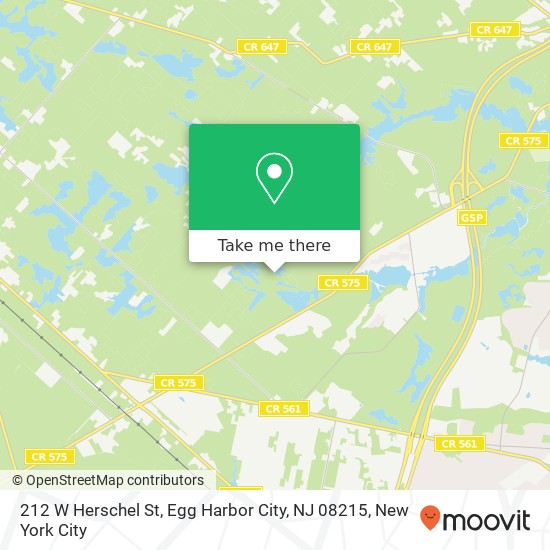 Mapa de 212 W Herschel St, Egg Harbor City, NJ 08215