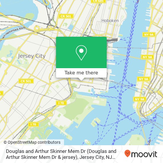 Mapa de Douglas and Arthur Skinner Mem Dr (Douglas and Arthur Skinner Mem Dr & jersey), Jersey City, NJ 07302