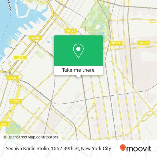 Yeshiva Karlin Stolin, 1552 39th St map