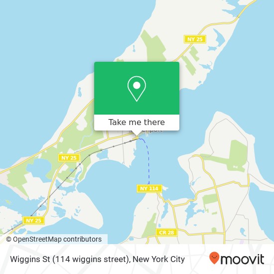 Mapa de Wiggins St (114 wiggins street), Greenport, NY 11944