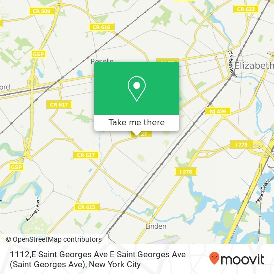 Mapa de 1112,E Saint Georges Ave E Saint Georges Ave (Saint Georges Ave), Linden, NJ 07036