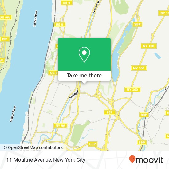 Mapa de 11 Moultrie Avenue, 11 Moultrie Ave, Yonkers, NY 10710, USA