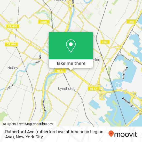 Rutherford Ave (rutherford ave at American Legion Ave), Lyndhurst, NJ 07071 map