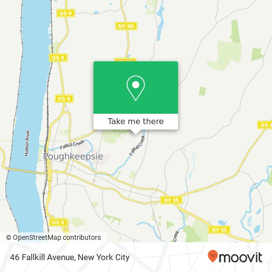 Mapa de 46 Fallkill Avenue, 46 Fallkill Ave, Poughkeepsie, NY 12601, USA
