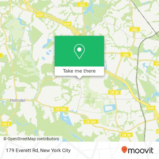 Mapa de 179 Everett Rd, Holmdel, NJ 07733