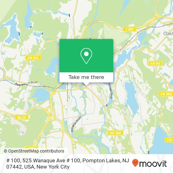 Mapa de # 100, 525 Wanaque Ave # 100, Pompton Lakes, NJ 07442, USA