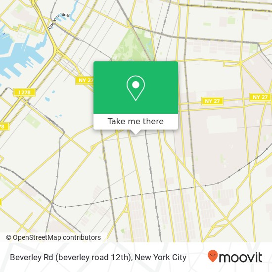Mapa de Beverley Rd (beverley road 12th), Brooklyn, NY 11218