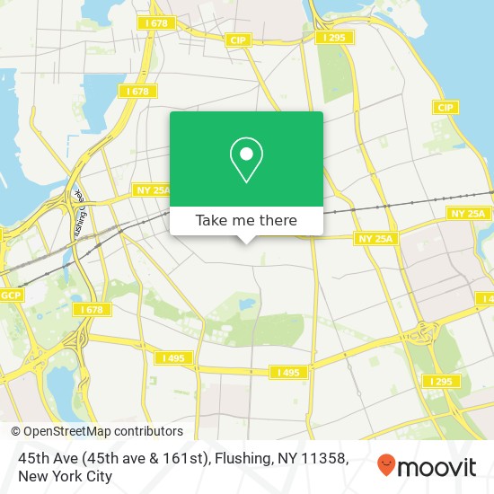 Mapa de 45th Ave (45th ave & 161st), Flushing, NY 11358