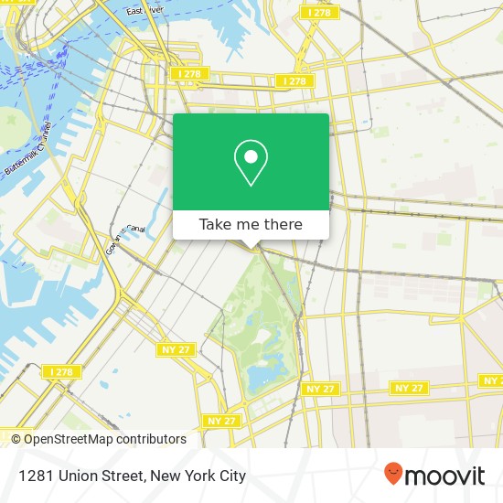 1281 Union Street, 1281 Union St, Brooklyn, NY 11215, USA map