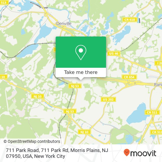 Mapa de 711 Park Road, 711 Park Rd, Morris Plains, NJ 07950, USA