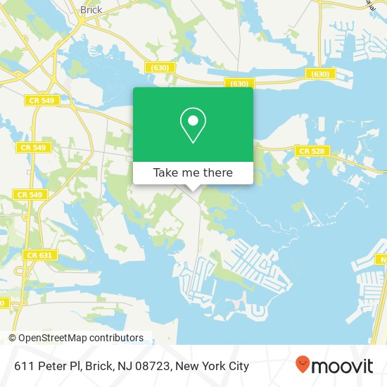 Mapa de 611 Peter Pl, Brick, NJ 08723