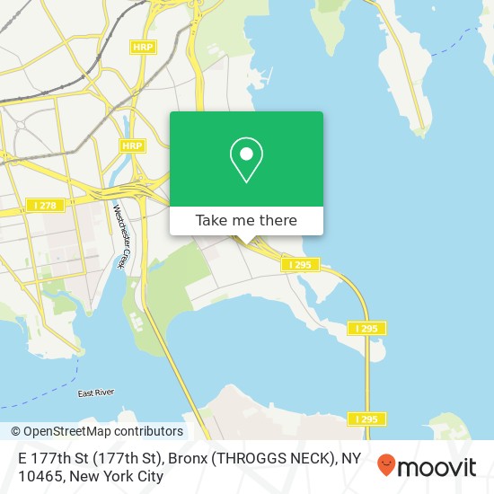 Mapa de E 177th St (177th St), Bronx (THROGGS NECK), NY 10465