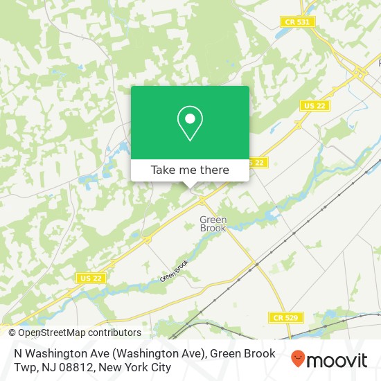 Mapa de N Washington Ave (Washington Ave), Green Brook Twp, NJ 08812