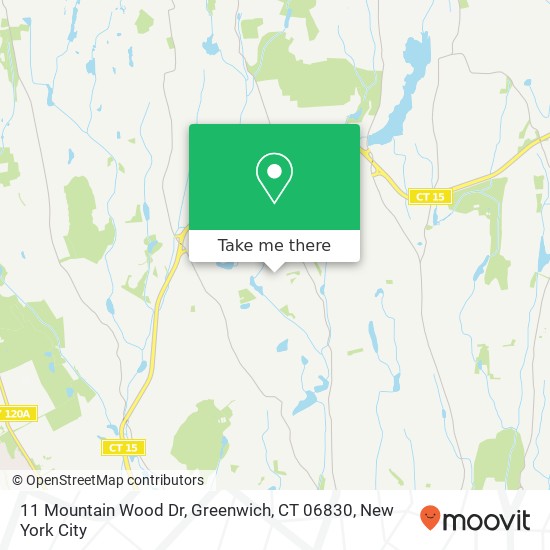 Mapa de 11 Mountain Wood Dr, Greenwich, CT 06830
