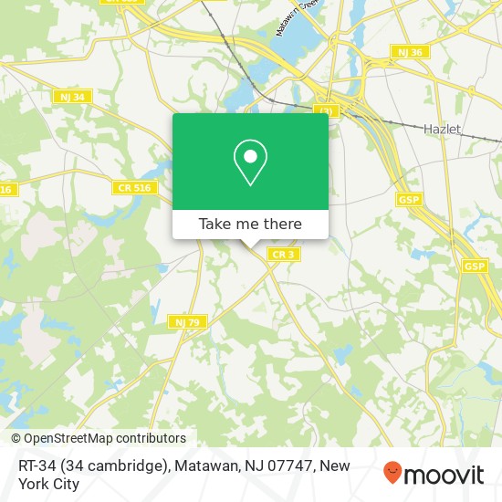 Mapa de RT-34 (34 cambridge), Matawan, NJ 07747