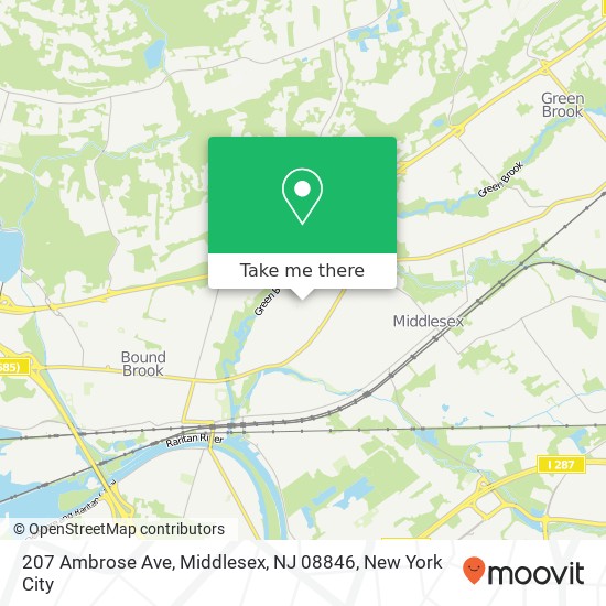 Mapa de 207 Ambrose Ave, Middlesex, NJ 08846