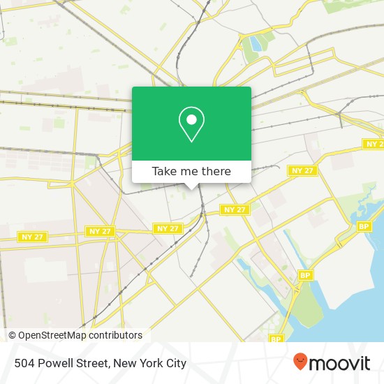 Mapa de 504 Powell Street, 504 Powell St, Brooklyn, NY 11212, USA