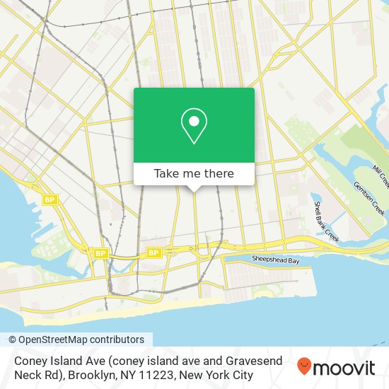 Mapa de Coney Island Ave (coney island ave and Gravesend Neck Rd), Brooklyn, NY 11223