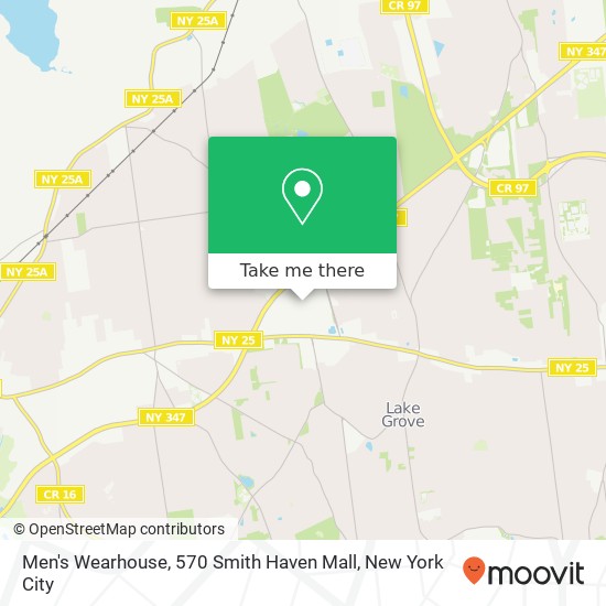Mapa de Men's Wearhouse, 570 Smith Haven Mall