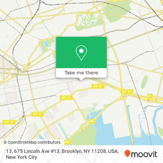 13, 675 Lincoln Ave #13, Brooklyn, NY 11208, USA map