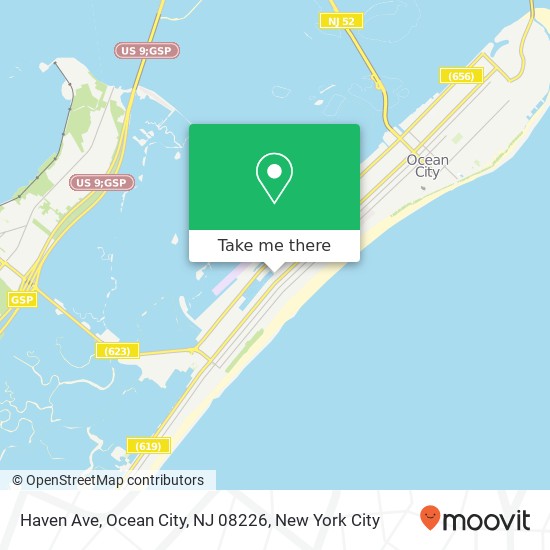 Mapa de Haven Ave, Ocean City, NJ 08226