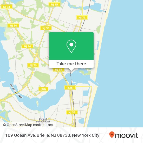 Mapa de 109 Ocean Ave, Brielle, NJ 08730