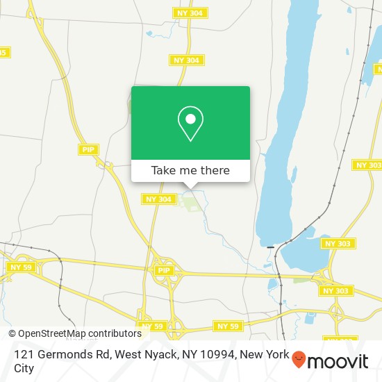 Mapa de 121 Germonds Rd, West Nyack, NY 10994