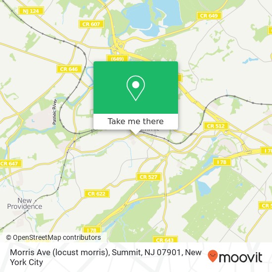 Mapa de Morris Ave (locust morris), Summit, NJ 07901