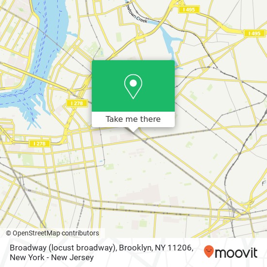 Mapa de Broadway (locust broadway), Brooklyn, NY 11206