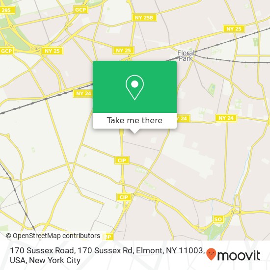 Mapa de 170 Sussex Road, 170 Sussex Rd, Elmont, NY 11003, USA