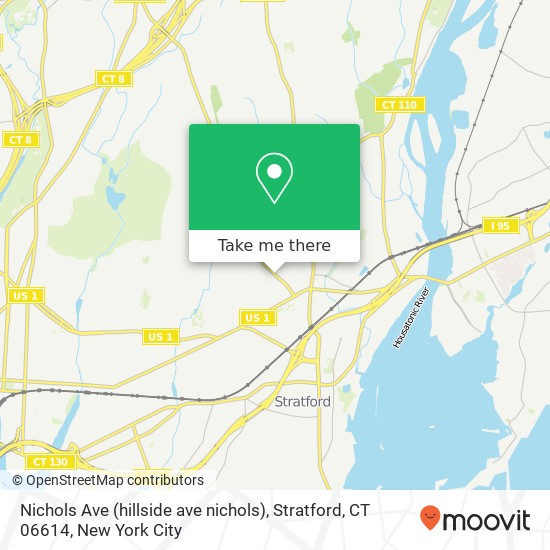 Mapa de Nichols Ave (hillside ave nichols), Stratford, CT 06614