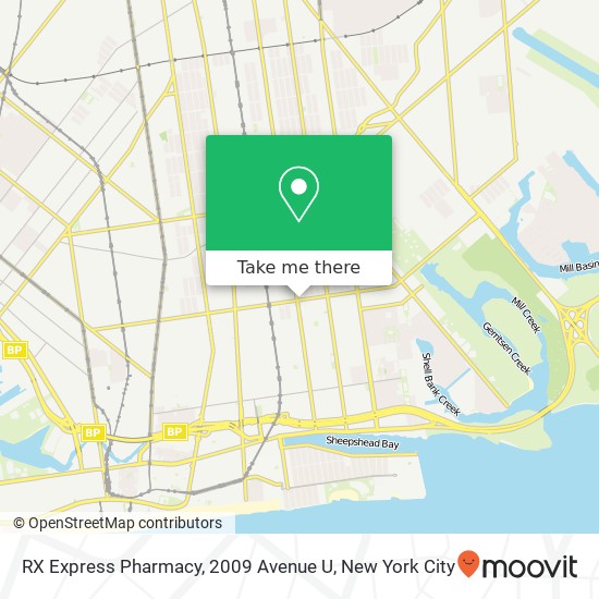 Mapa de RX Express Pharmacy, 2009 Avenue U
