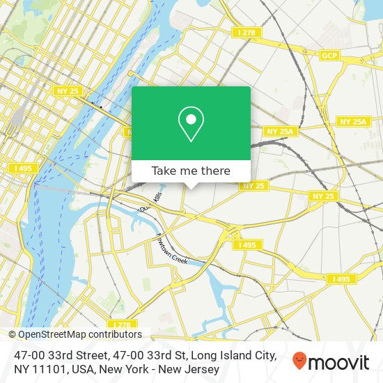 Mapa de 47-00 33rd Street, 47-00 33rd St, Long Island City, NY 11101, USA