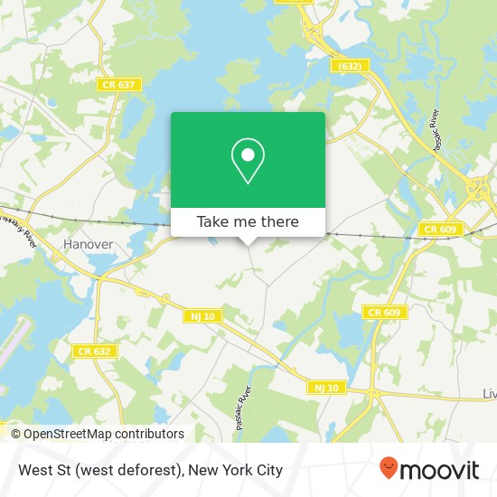 Mapa de West St (west deforest), East Hanover, NJ 07936