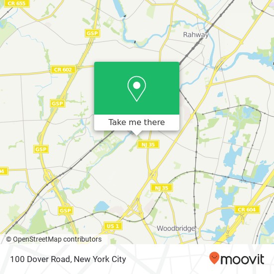Mapa de 100 Dover Road, 100 Dover Rd, Colonia, NJ 07067, USA