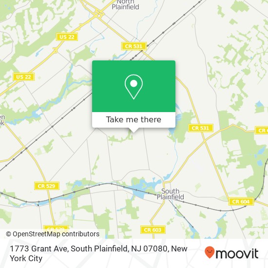 Mapa de 1773 Grant Ave, South Plainfield, NJ 07080