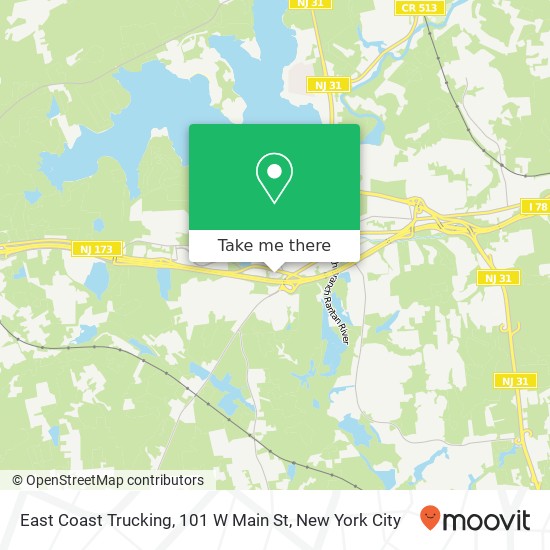 Mapa de East Coast Trucking, 101 W Main St