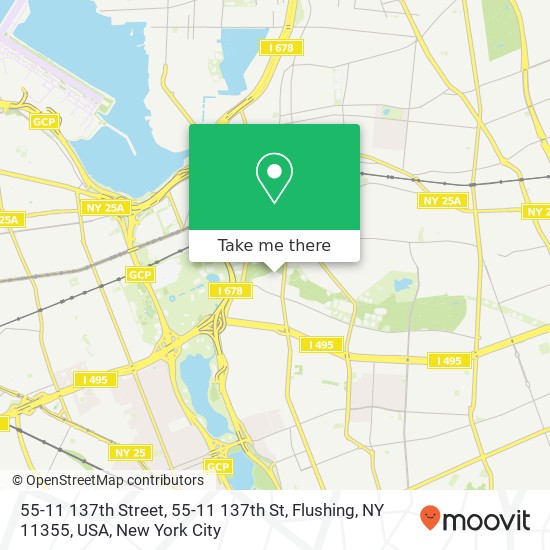 Mapa de 55-11 137th Street, 55-11 137th St, Flushing, NY 11355, USA