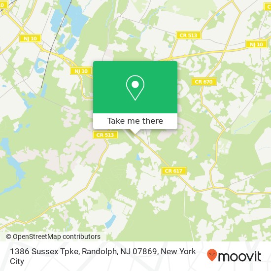 Mapa de 1386 Sussex Tpke, Randolph, NJ 07869