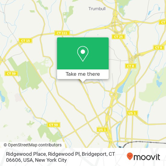 Ridgewood Place, Ridgewood Pl, Bridgeport, CT 06606, USA map