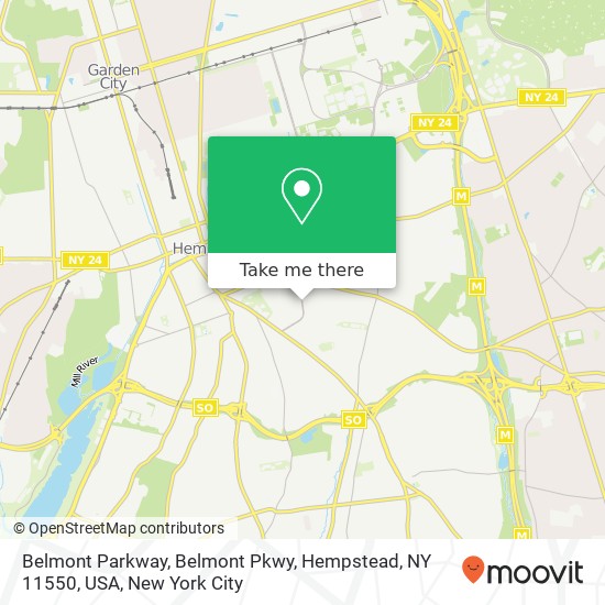 Belmont Parkway, Belmont Pkwy, Hempstead, NY 11550, USA map