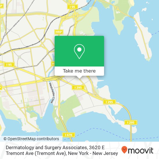 Mapa de Dermatology and Surgery Associates, 3620 E Tremont Ave