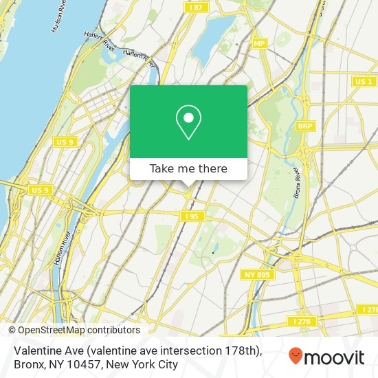 Mapa de Valentine Ave (valentine ave intersection 178th), Bronx, NY 10457