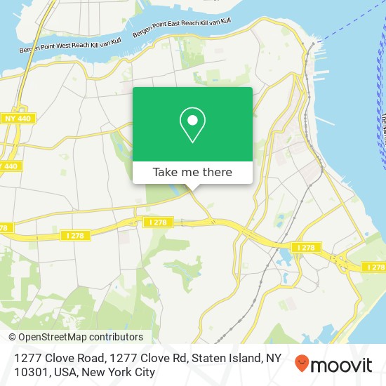 1277 Clove Road, 1277 Clove Rd, Staten Island, NY 10301, USA map