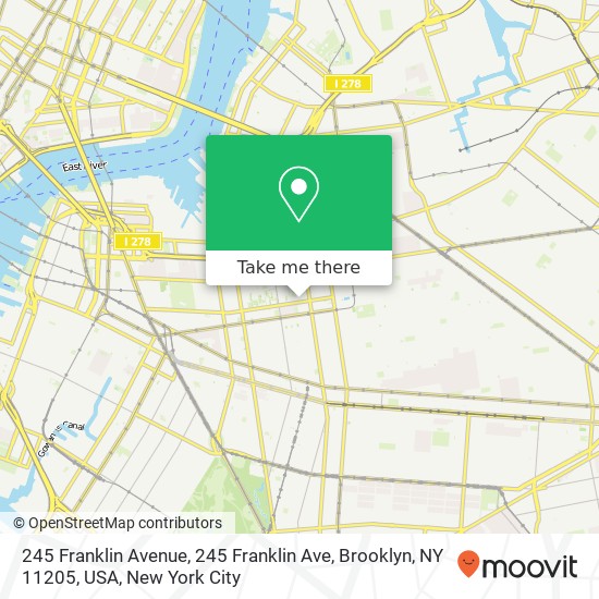 245 Franklin Avenue, 245 Franklin Ave, Brooklyn, NY 11205, USA map